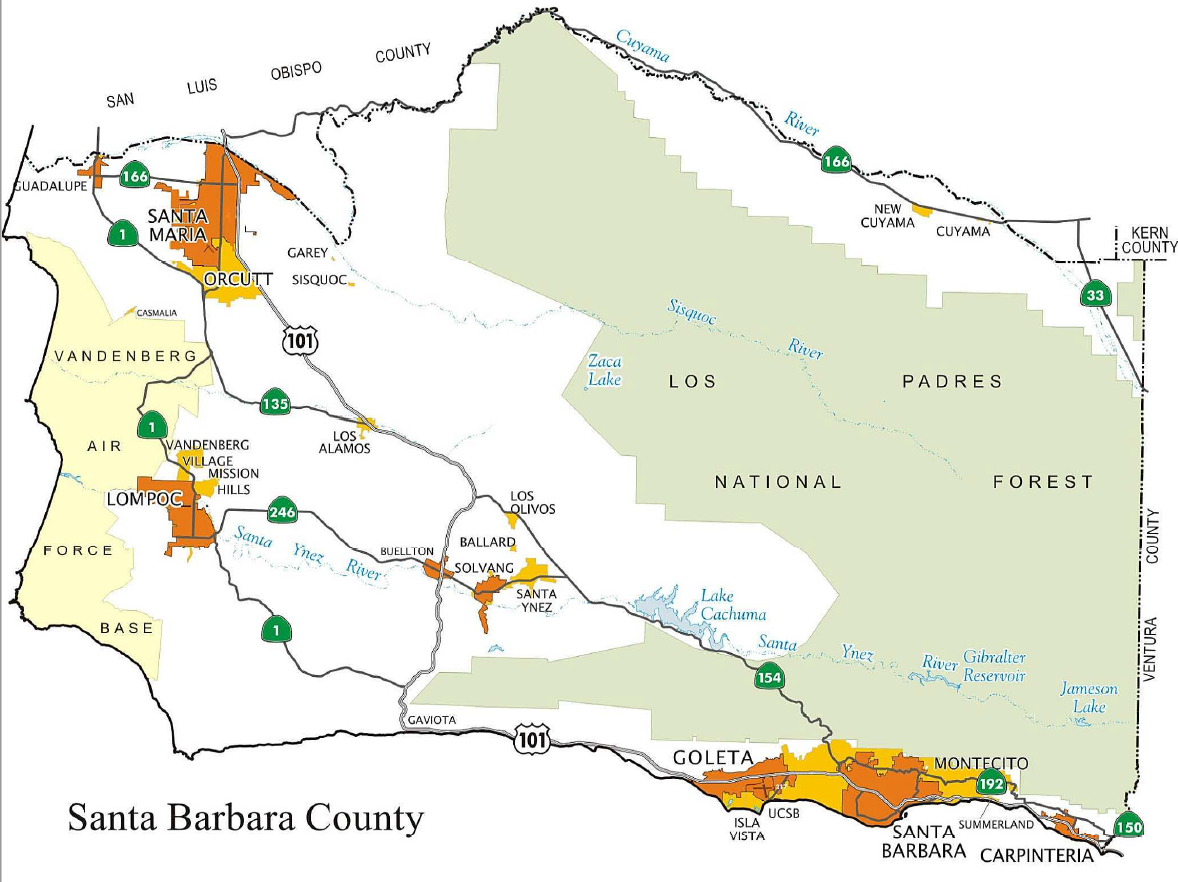 SBCAG region map