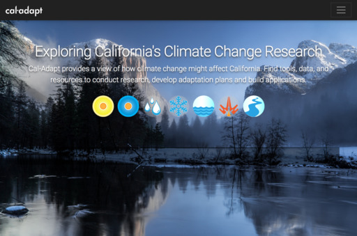 Screenshot of Cal-Adapt website